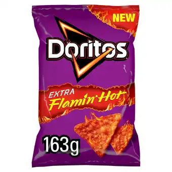 Tesco Doritos Tortilla Chips Extra Flamin' Hot Crisps 163g offer