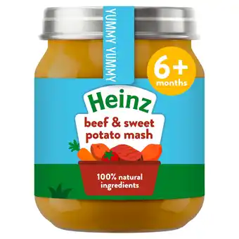 Tesco Heinz Beef & Sweet Potato Mash Baby Food Jar 120g offer