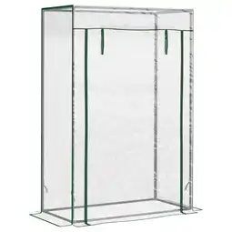 Tesco Outsunny 100 x 50 x 150cm Greenhouse w/ Zipper Roll-up Door Outdoor offer