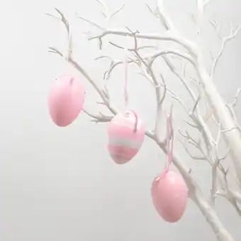 Tesco Pastel Pink Easter Hanging Eggs Decorations - Pack of 6 offer