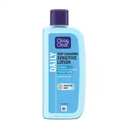 Tesco Clean & Clear Deep Cleansing Lotion Face Wash Sensitive Skin 200ml offer