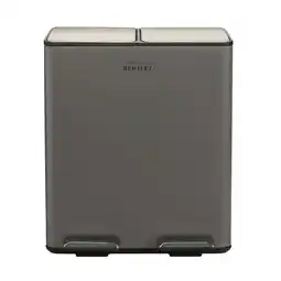 Tesco Charles Bentley 30L Double Compartment Grey Kitchen Bin Rubbish Waste Pedal Bin offer