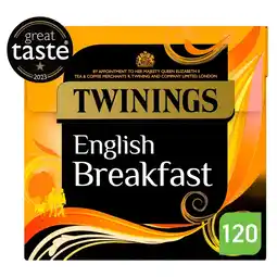 Tesco Twinings English Breakfast 120 Tea Bags 300g offer