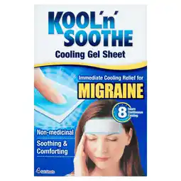 Tesco Kool'n'Soothe Cooling Gel Sheet for Migraine X4 offer