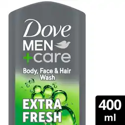 Tesco Dove Men+Care Extra Fresh 3-in-1 Shower Gel 400ml offer