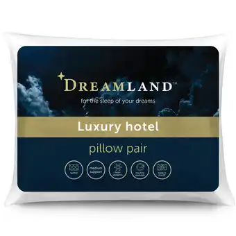 Tesco Dreamland Luxury Hotel Bed Pillows, 2 Pack offer