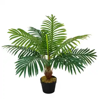 Tesco Outsunny 60cm/2FT Artificial Palm Tree Fake Plant in Pot offer