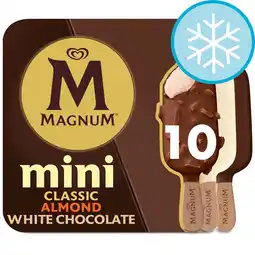 Tesco Magnum Mini Classic, Almond & White Chocolate Ice Cream sticks 10x55ml offer