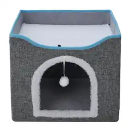 Tesco Living and Home Foldable Cat Bed House with Scratching Pad - Dark Grey offer