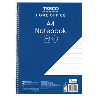 Tesco Tesco A4 Notebook 140 Pages offer