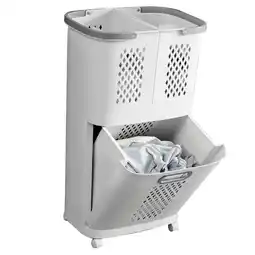 Tesco Living and Home Laundry Baskets with 3 Compartment offer