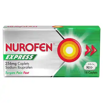 Tesco Nurofen Express Sodium Ibuprofen 256mg Pain Relief Caplets 16s offer