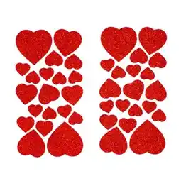 Tesco Red Glitter Foam Heart Stickers - Pack of 40 offer