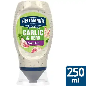 Tesco Hellmann's Garlic & Herb Sauce Squeezy 250ml offer