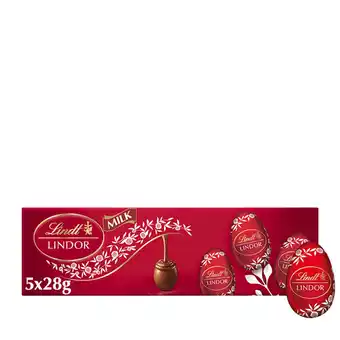 Tesco Lindt Lindor Milk Chocolate Filled Eggs 5X28g offer