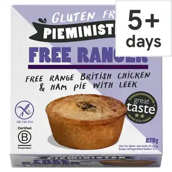 Tesco Pieminister Gluten Free Ranger Chicken Ham & Leek Pie 275G offer