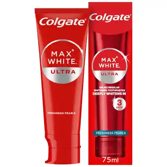 Tesco Colgate Max White Ultra Fresh Pearls Whitening Toothpaste 75ml offer