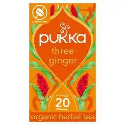 Tesco Pukka Organic Three Ginger 20 Tea Bags 36G offer