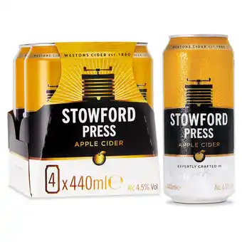 Tesco Stowford Press Apple Cider 4 X 440Ml Can offer