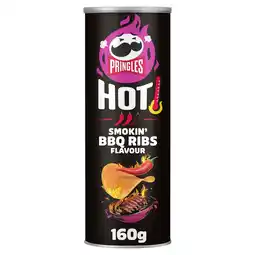 Tesco Pringles Hot Smokin' BBQ Ribs Flavour Crisps 160g offer