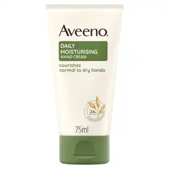 Tesco Aveeno Daily Moisturising Hand Cream Moisturiser Sensitive Skin 75ml offer