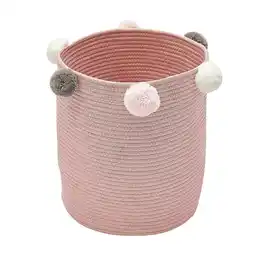 Tesco Living and Home Toy Storage Basket Cotton Rope Woven Laundry - Pink offer