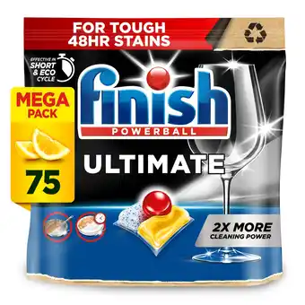 Tesco Finish Ultimate All In One Deep Clean & Shine 75 Dishwasher Tablets 967.5g offer