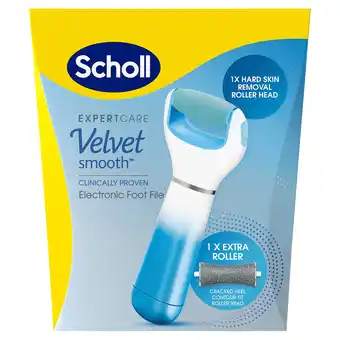 Tesco Scholl Velvet Smooth Electronic Foot File with Roller Head Blue offer