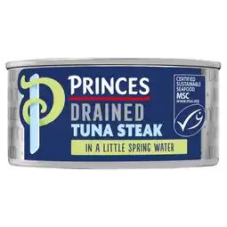 Tesco Princes Drained Tuna Steak In Spring Water 110G offer