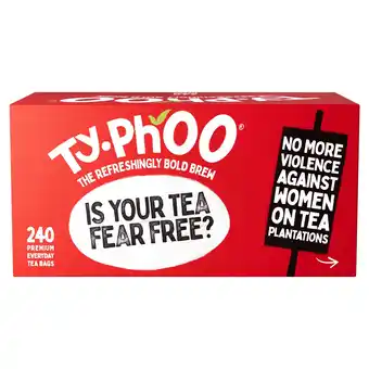 Tesco Typhoo 240 Premium Everyday Tea Bags 750G offer