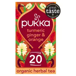 Tesco Pukka Organic Turmeric Active 20 Tea Bags 36G offer