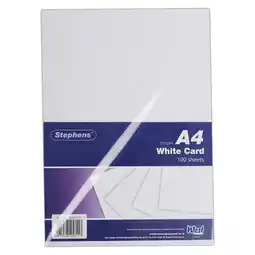 Tesco Stephens Card White 210gsm, 100 Sheets, White, A4 offer