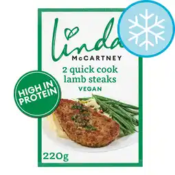 Tesco Linda McCartney's Quick Cook 2 Vegetarian Lamb Steaks 220g offer