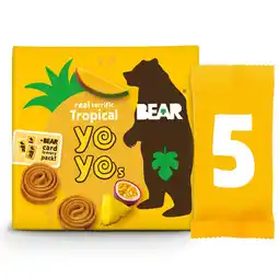 Tesco BEAR Fruit Tropical Yoyos 5 x 20g offer