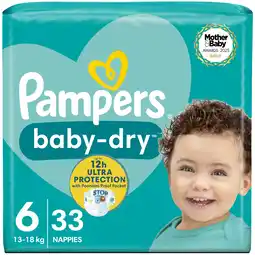 Tesco Pampers Baby Dry Size 6 Essential Pack 33 Nappies offer