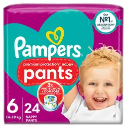 Tesco Pampers Premium Protection Essential Nappy Pants Size 6 24 Pack offer