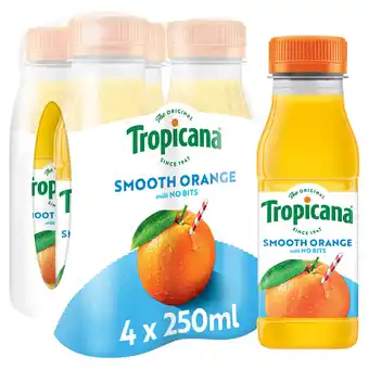 Tesco Tropicana Orange Juice Smooth 4 X 250Ml offer