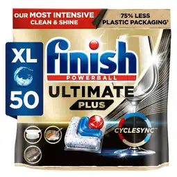 Tesco Finish Ultimate Plus All In One Fresh 50s Dishwasher Tablets 610g offer