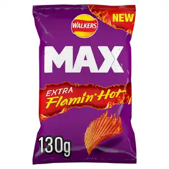 Tesco Walkers Max Extra Flamin' Hot Potato Crisps 130g offer