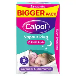 Tesco Calpol Vapour Plug Refill Pads Lavender & Chamomile - 3+ Months 10s offer