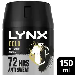 Tesco Lynx Gold 72h Antiperspirant Deodorant 150ml offer