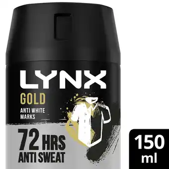 Tesco Lynx Gold 72h Antiperspirant Deodorant 150ml offer