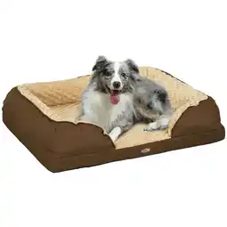 Tesco PawHut Dog Bed Calming Pet Bed Dog Mattress for Medium Dogs - Brown offer