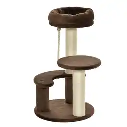 Tesco PawHut Cat Tree Scratcher Kitty Activity Center Brown offer