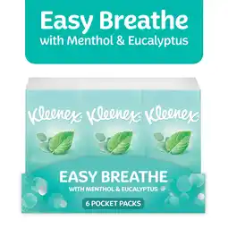 Tesco Kleenex Easy Breathe Tissues Pocket Pack 6 x 9 Sheets offer