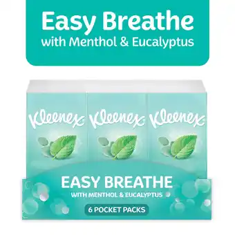 Tesco Kleenex Easy Breathe Tissues Pocket Pack 6 x 9 Sheets offer