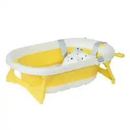 Tesco HOMCOM Foldable Baby Bath Tub Ergonomic with Temperature-Induced Water Plug offer