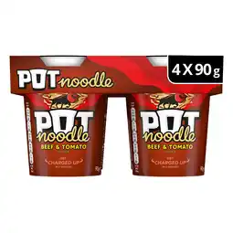 Tesco Pot Noodle Beef & Tomato 4 X 90G offer