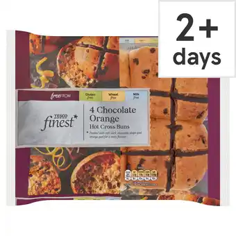 Tesco Tesco Finest Free From 4 Chocolate Orange Hot Cross Buns offer