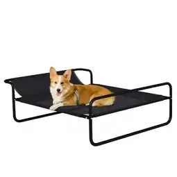 Tesco PawHut Raised Dog Bed with Slope Headrest, for Small, Medium Dogs offer